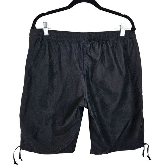 Adidas Mens Black & Green Athletic Shorts W/ Drawstrings Pockets Size M Workout - Picture 2 of 9